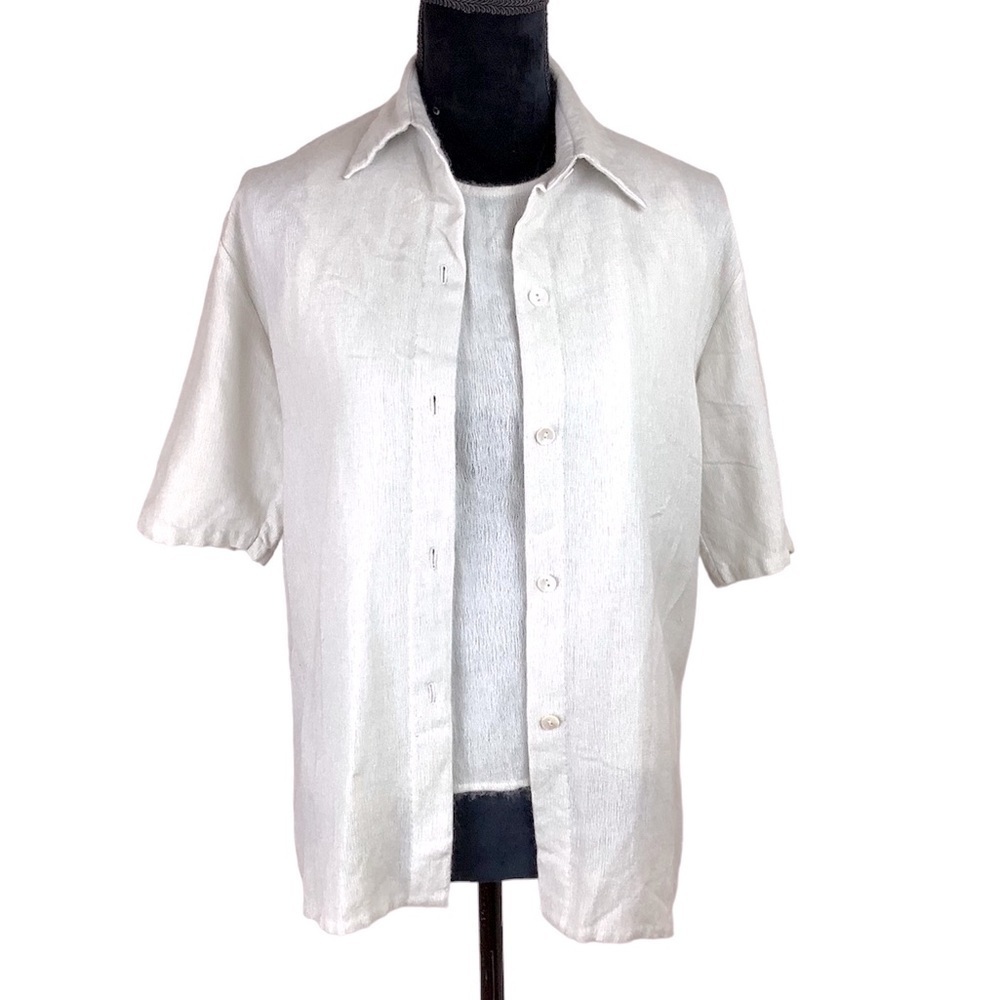 VINTAGE SILK AND PASHMINA HIMALAYAN SHIRT TWIN SET HANDMADE IN NEPAL